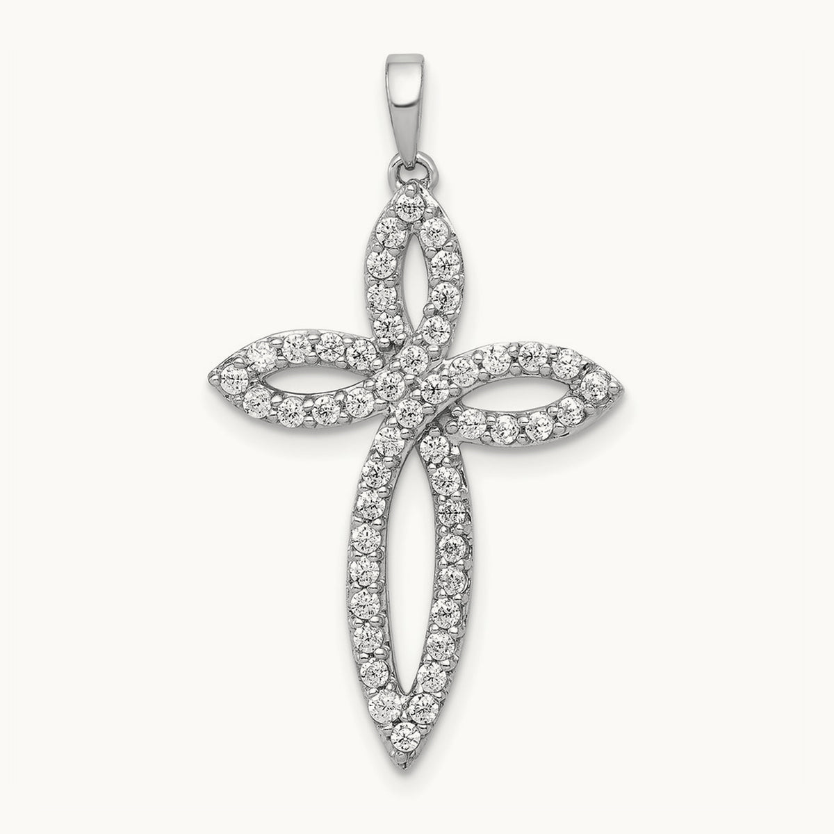 Cross Pendant, 0.50 ct tw Lab-Grown Diamond
