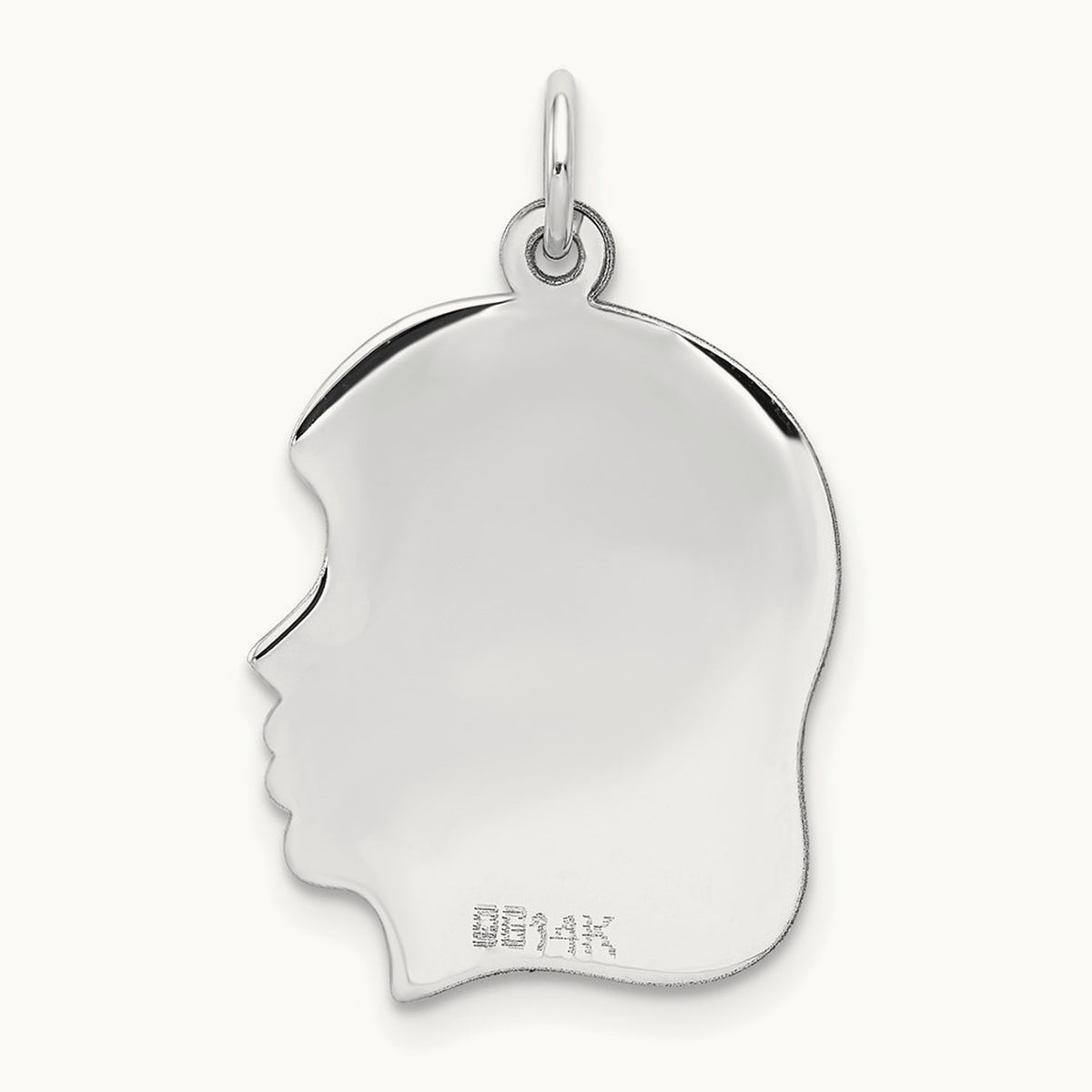 Plain Medium.035 Depth Facing Right Engravable Girl Charm — 27mm