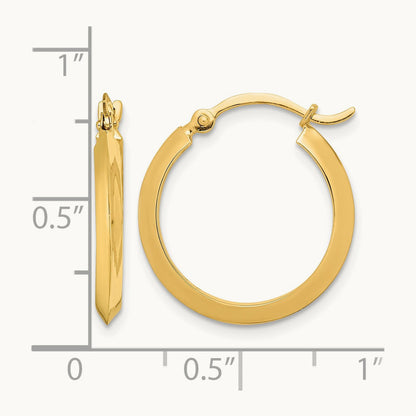 Polished Hoop Earrings, 14K