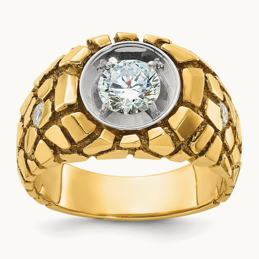 IBGoodman Men's Diamond Nugget Complete Ring, 14K Two-tone
