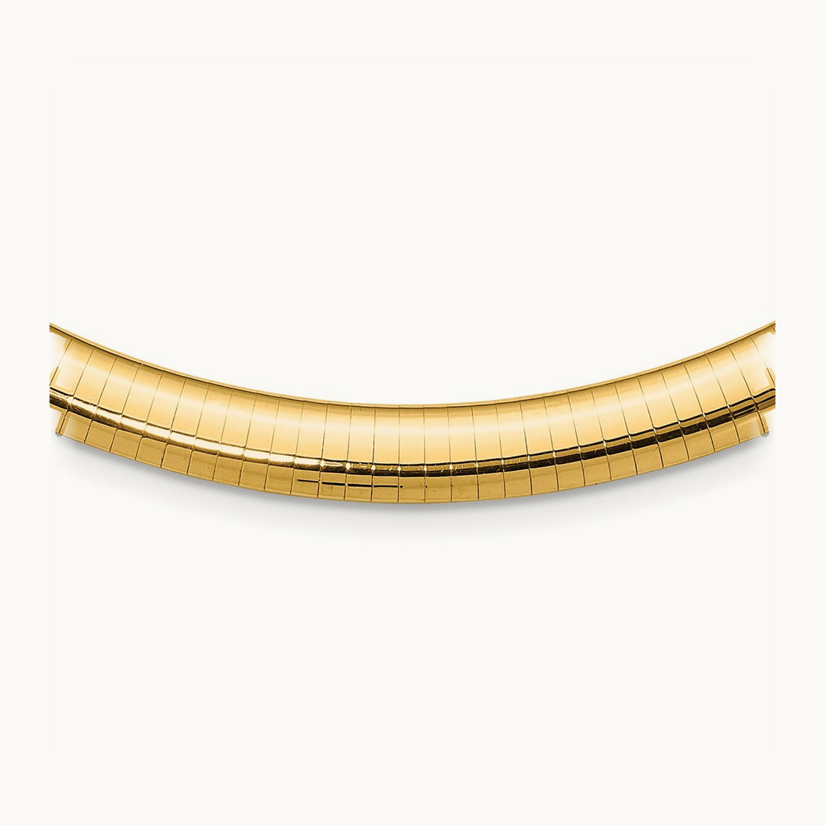 Domed Omega Necklace — 14K Yellow Gold, 16mm, 8mm
