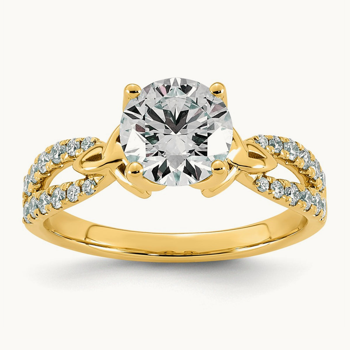 Round Center Ring, 1 7/8-3 1/2 ct Lab-Grown Diamond