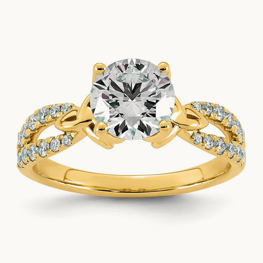 Round Center Ring, 1 7/8-3 1/2 ct Lab-Grown Diamond