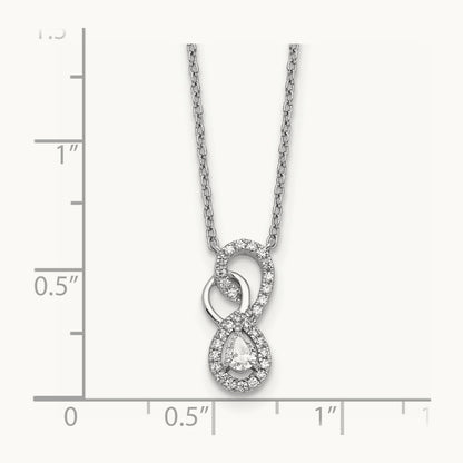 Polished Diamond Infinity Necklace, 14K White Gold