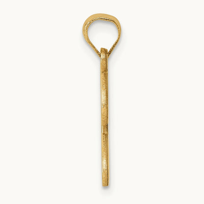 Script Letter J Initial Pendant, 14K Yellow Gold