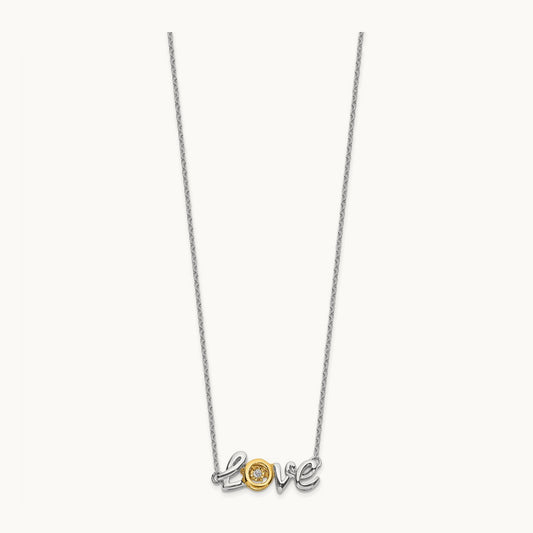 LOVE Moving Diamond 18in Necklace, 14K Two-tone