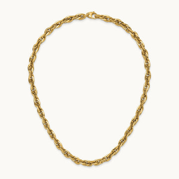 Polished Fancy Link Necklace, 14K
