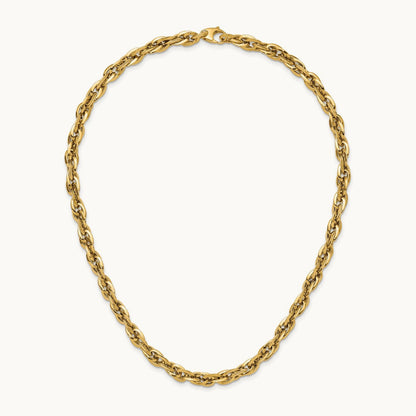 Polished Fancy Link Necklace, 14K