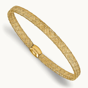 Fancy Stretch Bangle Bracelet, 14K — Leslie's