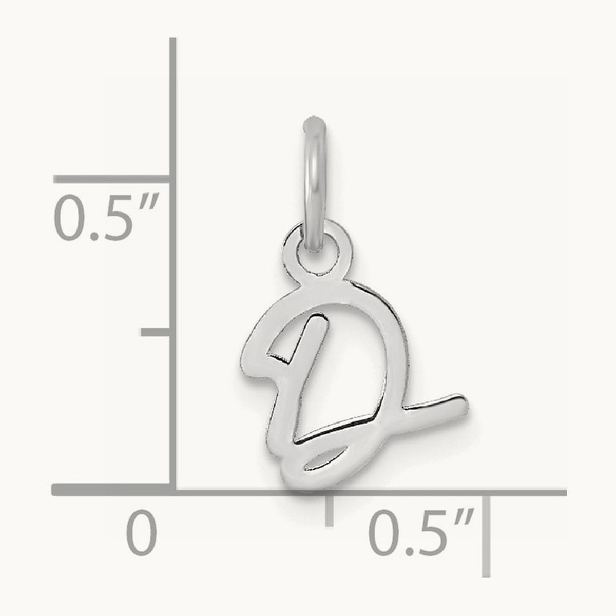 Uppercase Initial Charm — 14K White Gold, D