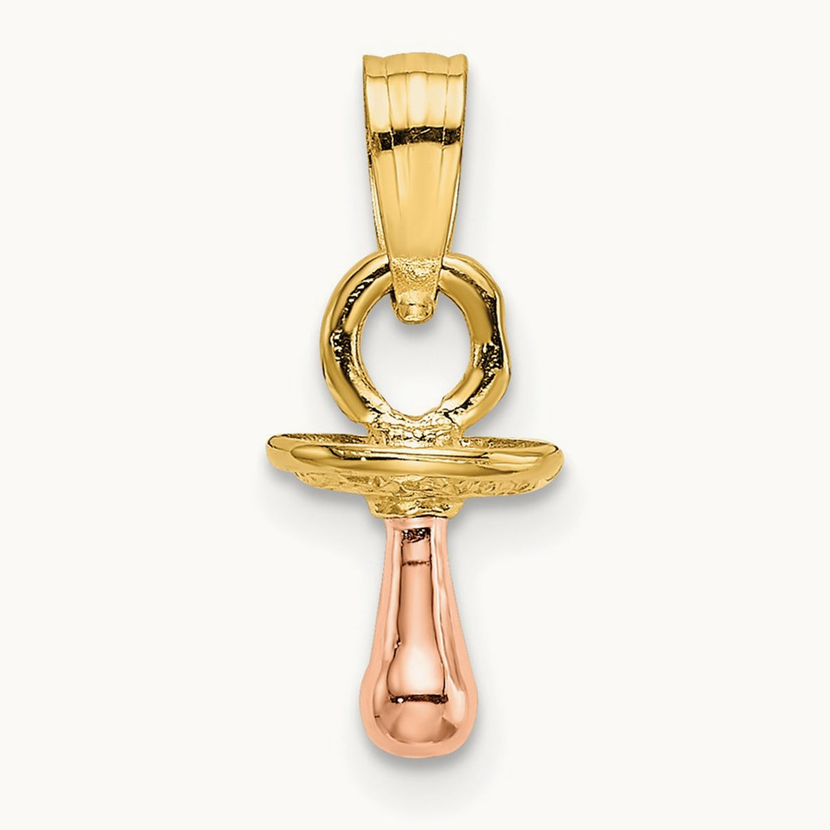 3-D Pacifier Charm, 14K Two-tone