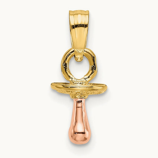 3-D Pacifier Charm, 14K Two-tone