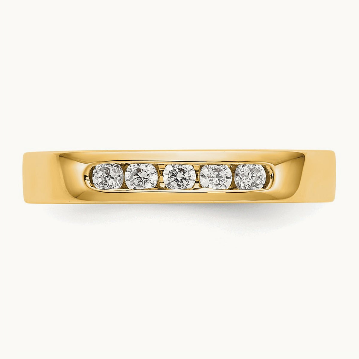 Setting: 5- Stone Closed Channel Band Mounting, 2.0mm — 14K Yellow Gold
