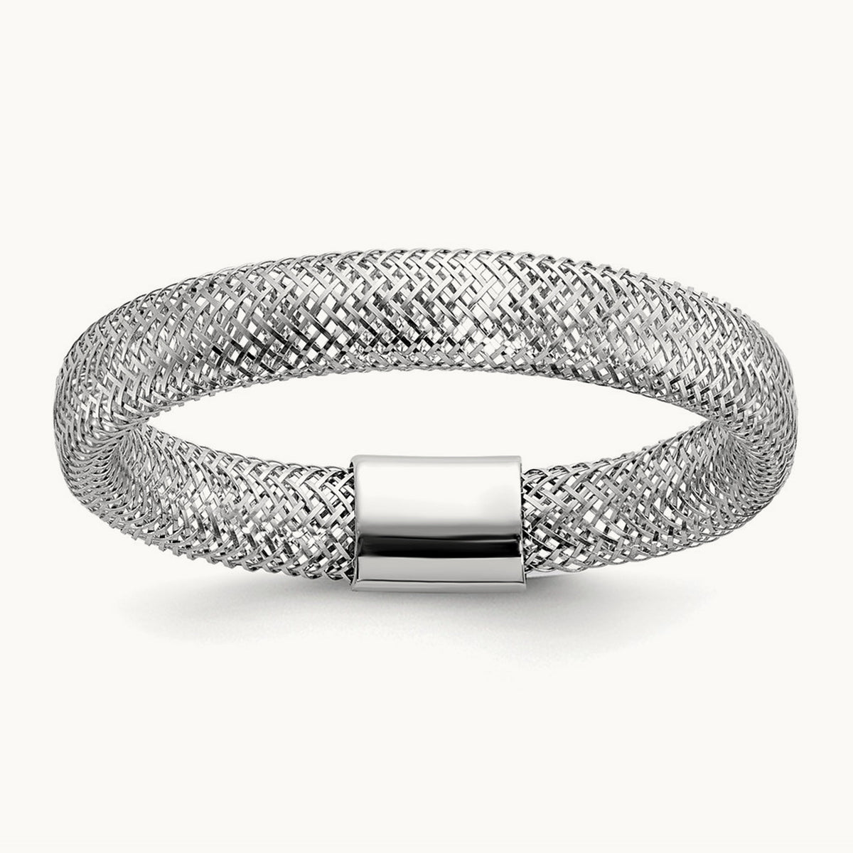 Mesh Stretch Ring — 14K Two-Tone Gold