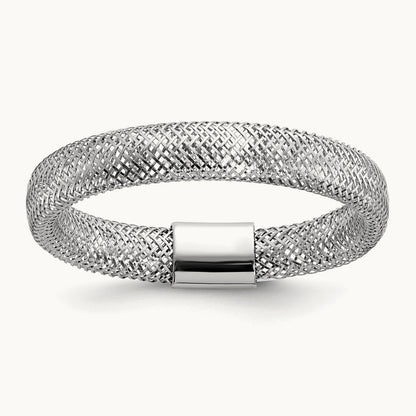 Mesh Stretch Ring — 14K Two-Tone Gold