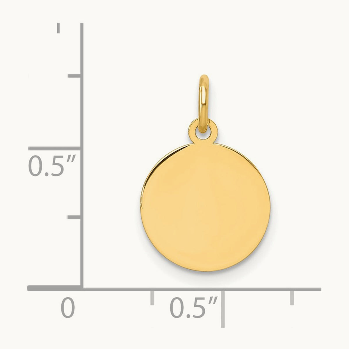 Round Disc Charm, 14K