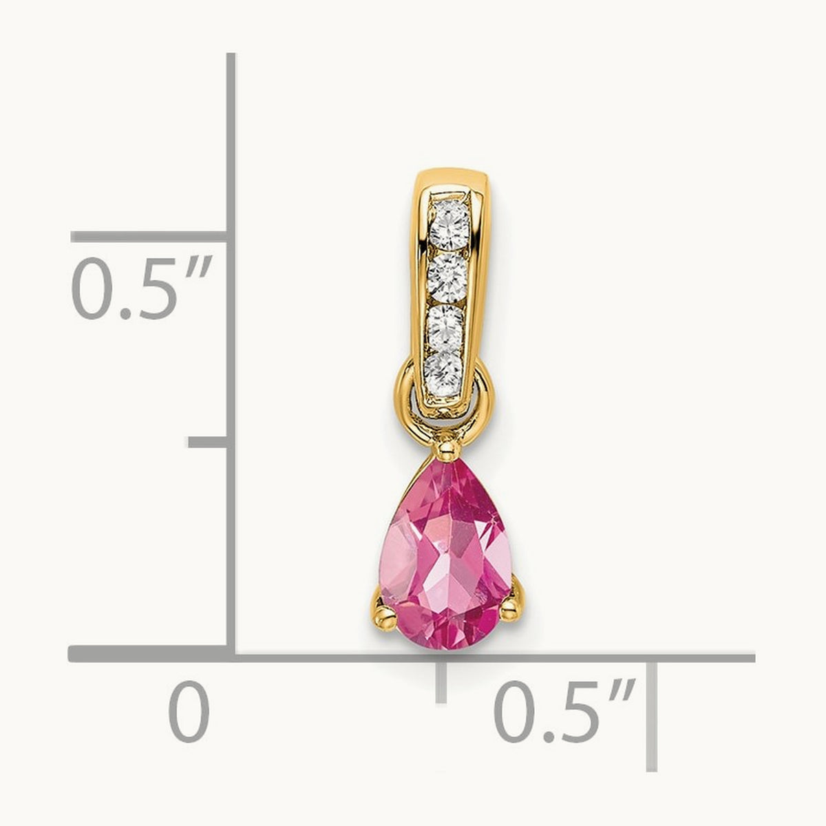 Pear Tourmaline and Diamond Pendant — 14K Yellow Gold