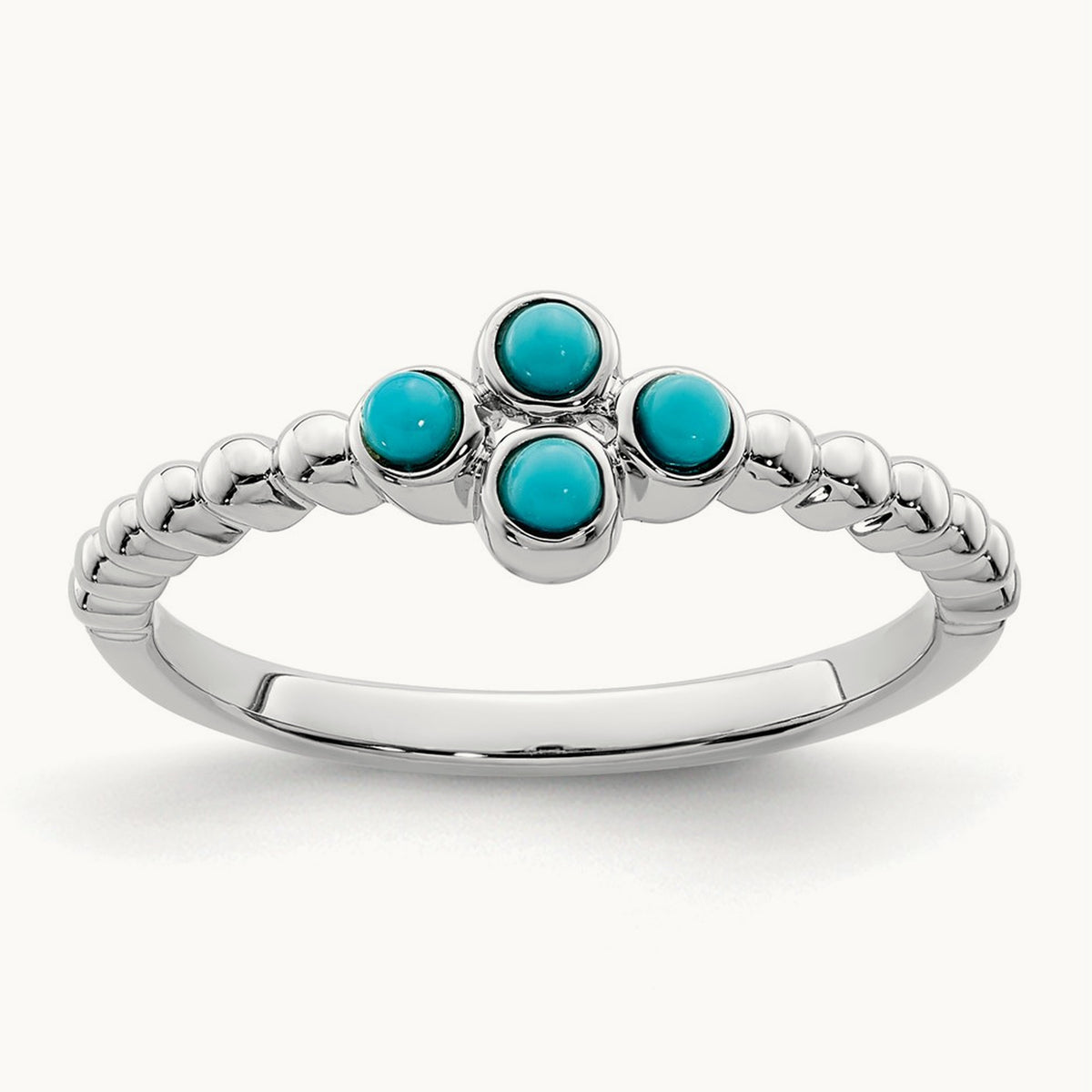 Turquoise Ring, 14K White Gold