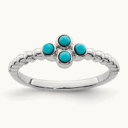 Turquoise Ring, 14K White Gold