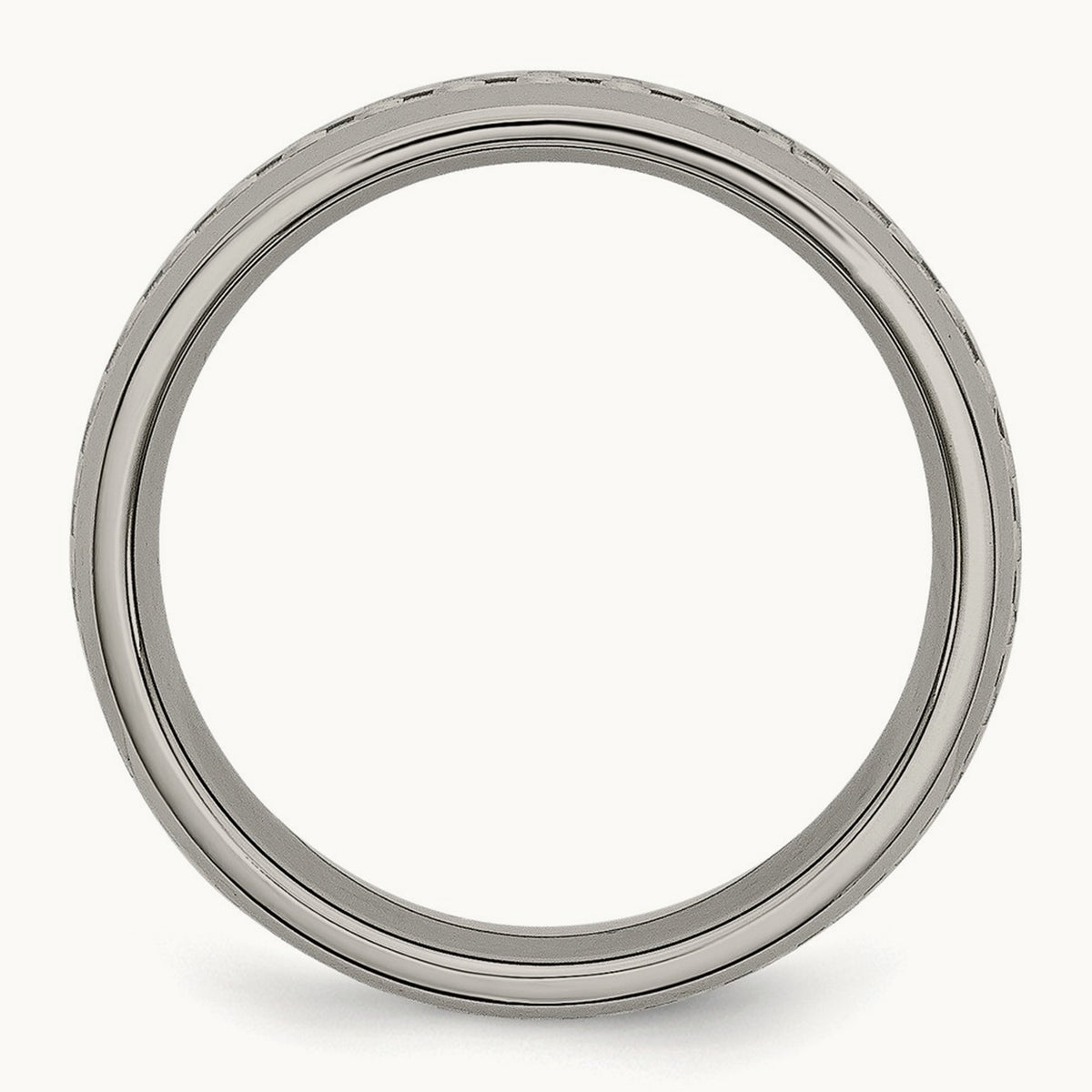 Titanium Polished Grey Carbon Fiber Inlay 6mm Band — photo set (2)