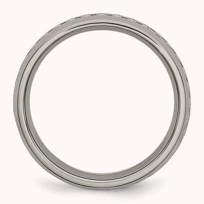 Titanium Polished Grey Carbon Fiber Inlay 6mm Band — photo set (2)