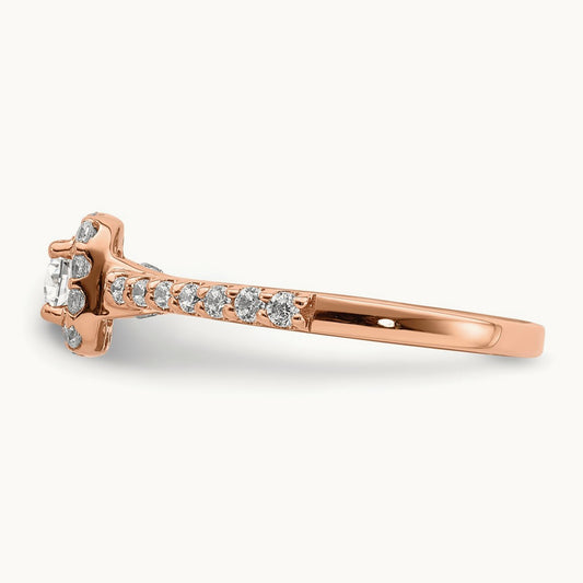 Halo Engagement Ring, 0.75 ct tw Lab-Grown Diamond