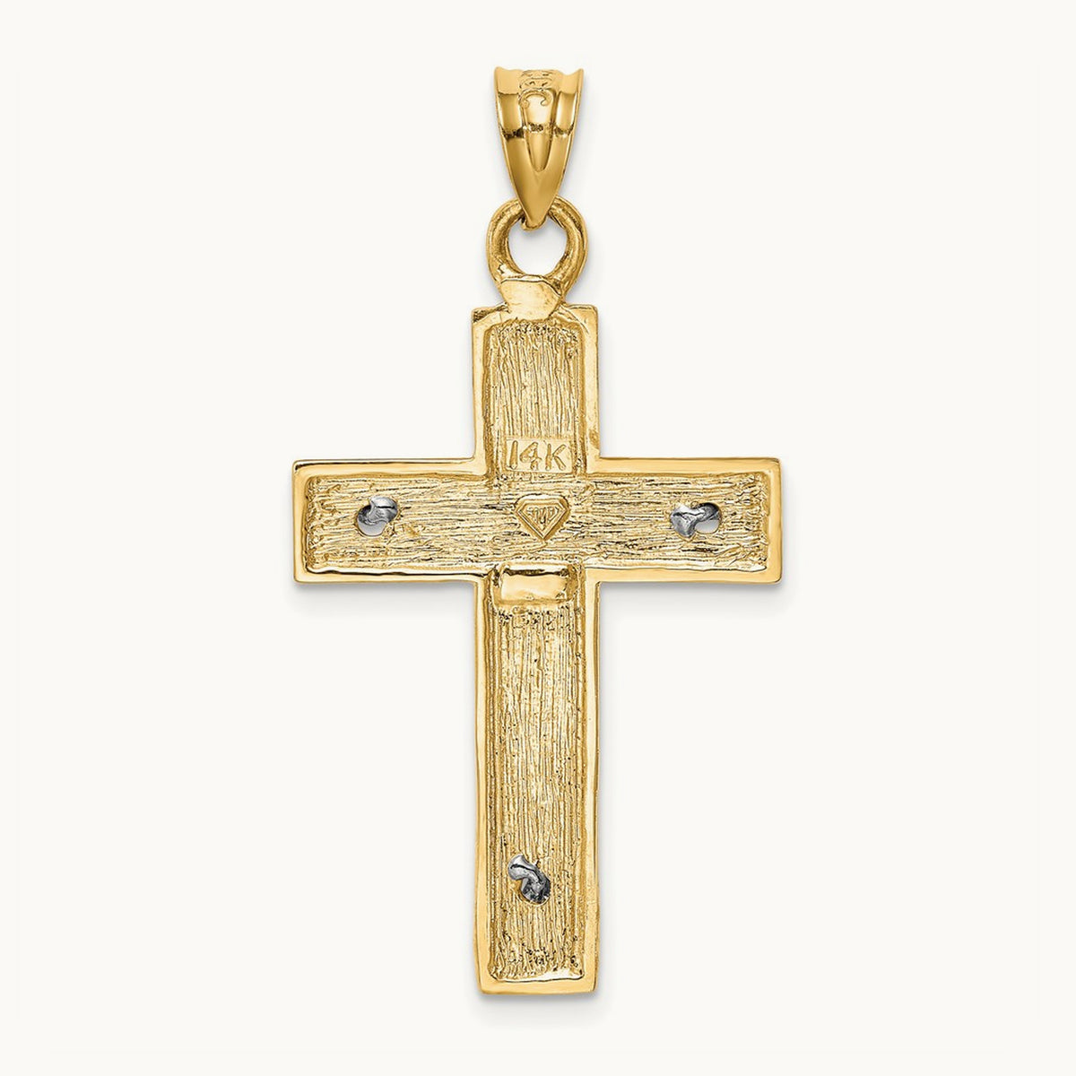Crucifix Pendant, 14K Two-tone