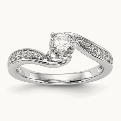 Round Semi-Mount Bypass Engagement Ring, 0.15 ct tw