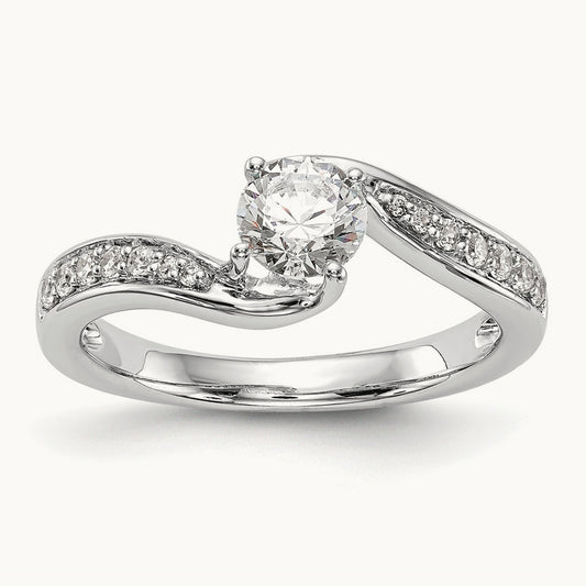Round Semi-Mount Bypass Engagement Ring, 0.15 ct tw