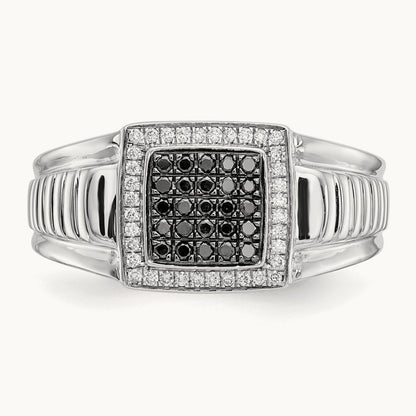 Black and Diamond Mens Ring — photo set