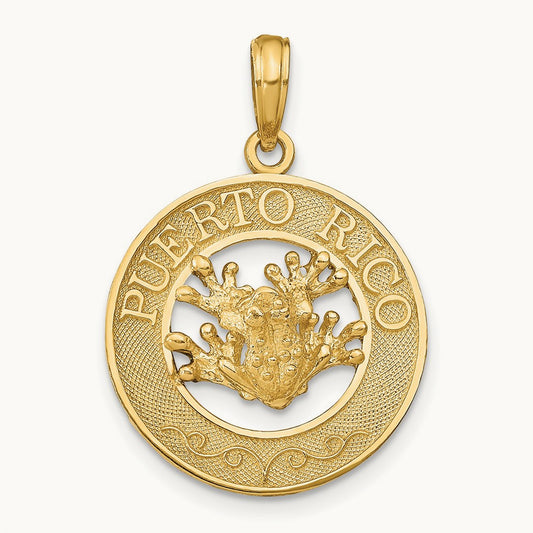 PUERTO RICO with Frog Pendant, 14K