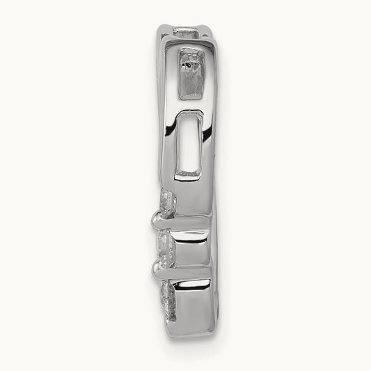 1/6ct. Diamond Heart Chain Slide — 14K White Gold