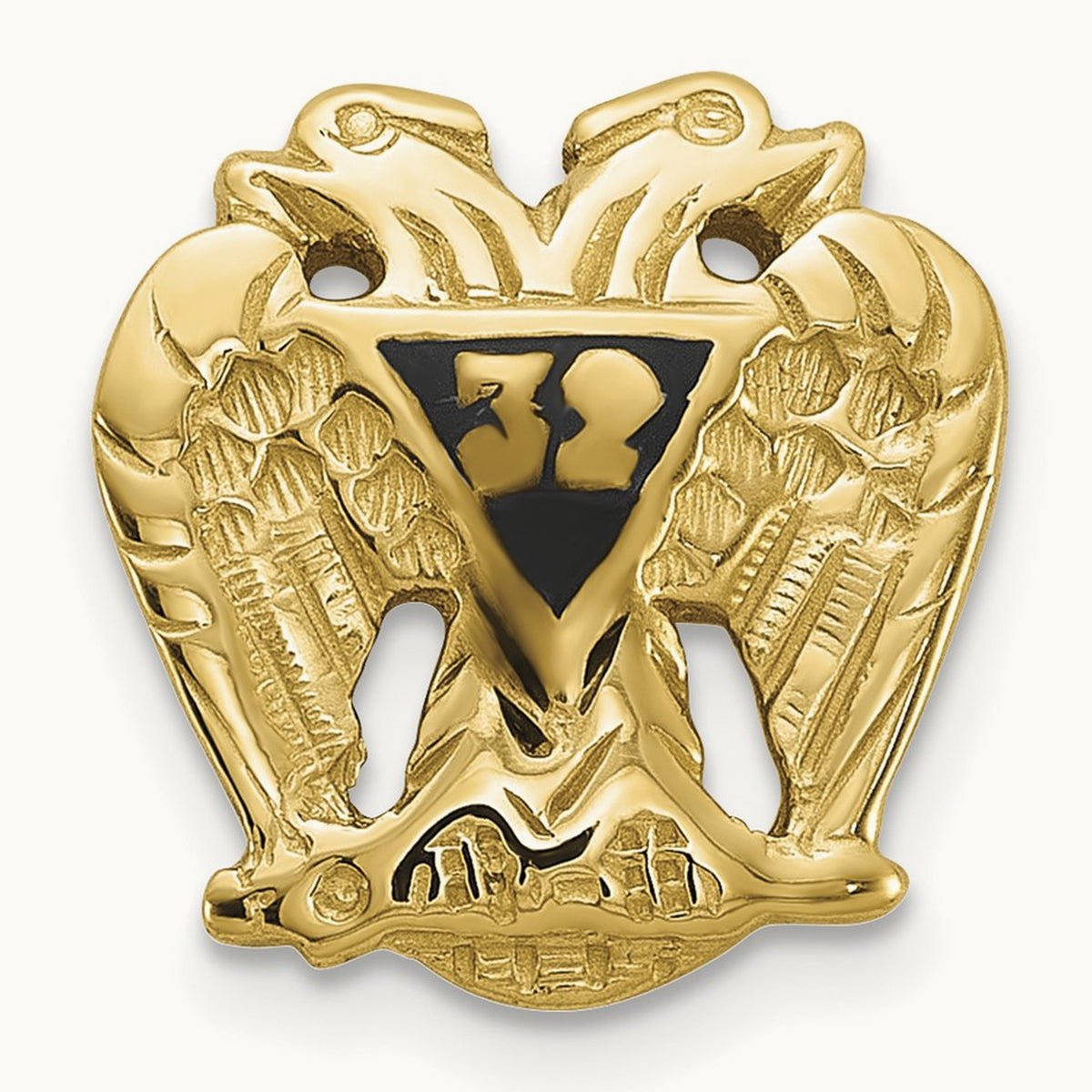 Men's Textured & Enameled 32 Degree Scottish Rite Tie Pin / Lapel, 14K