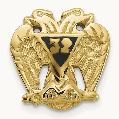 Men's Textured & Enameled 32 Degree Scottish Rite Tie Pin / Lapel, 14K