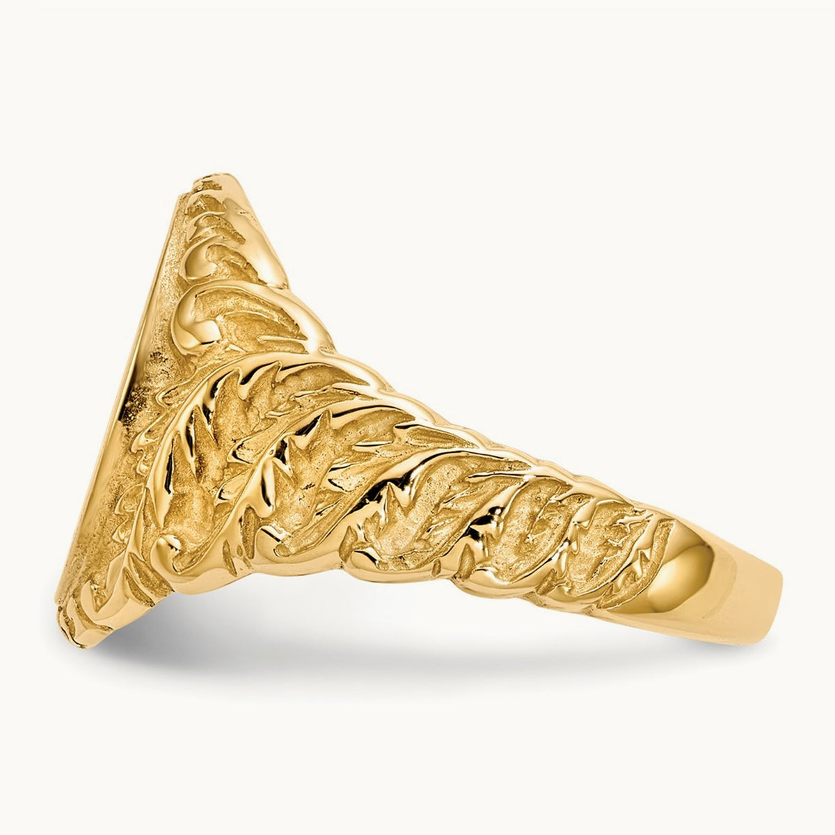 10.5x13. Closed Back Mens Signet Ring, 0mm, 14K