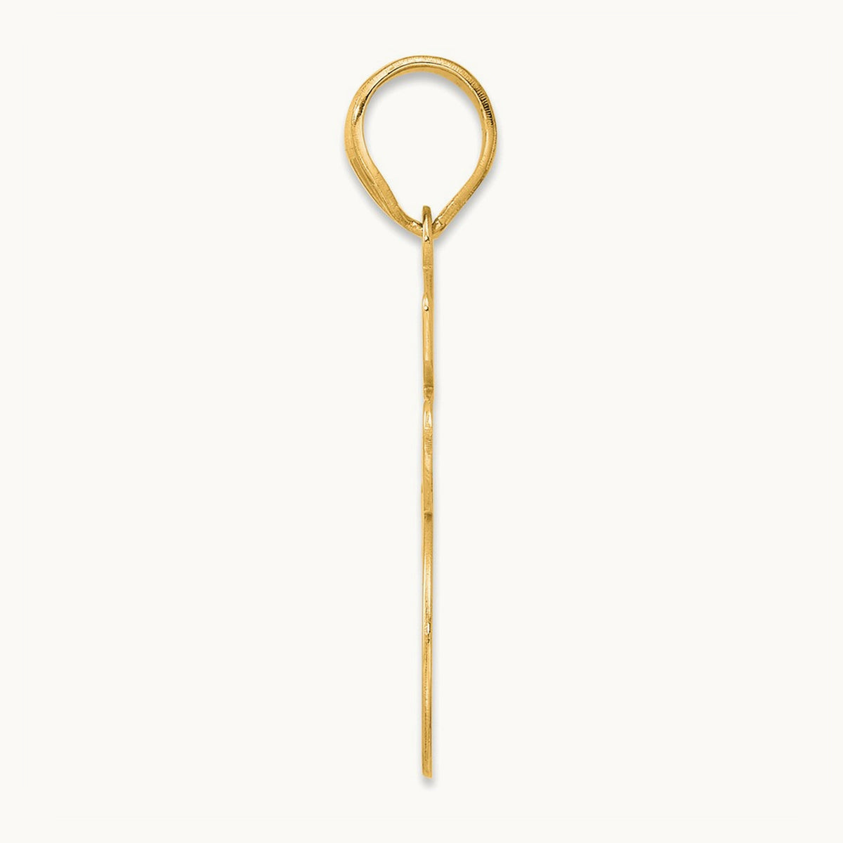 Brushed Border Script Number 45 Pendant, 14K