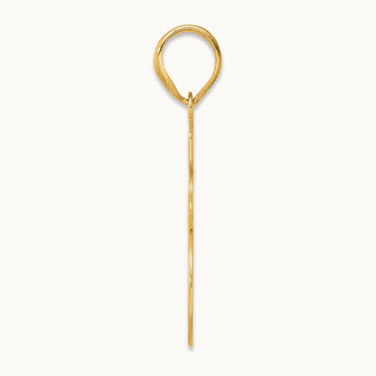 Brushed Border Script Number 45 Pendant, 14K