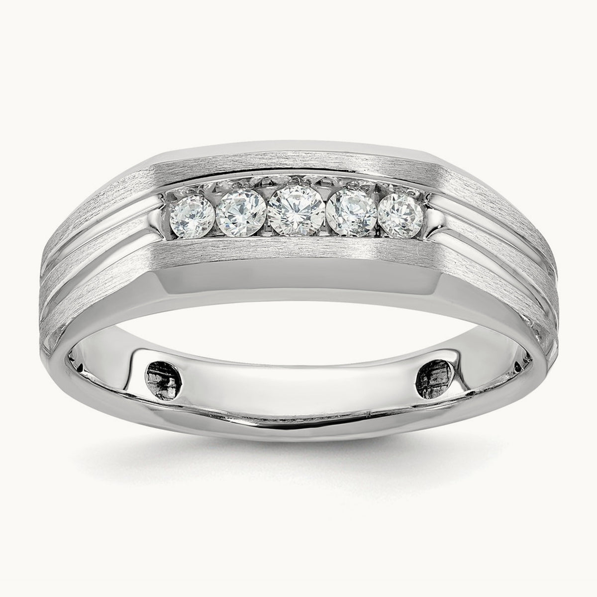 5 Stone Men's Ring, 0.25 ct tw Lab-Grown Diamond