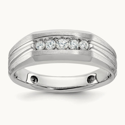 5 Stone Men's Ring, 0.25 ct tw Lab-Grown Diamond