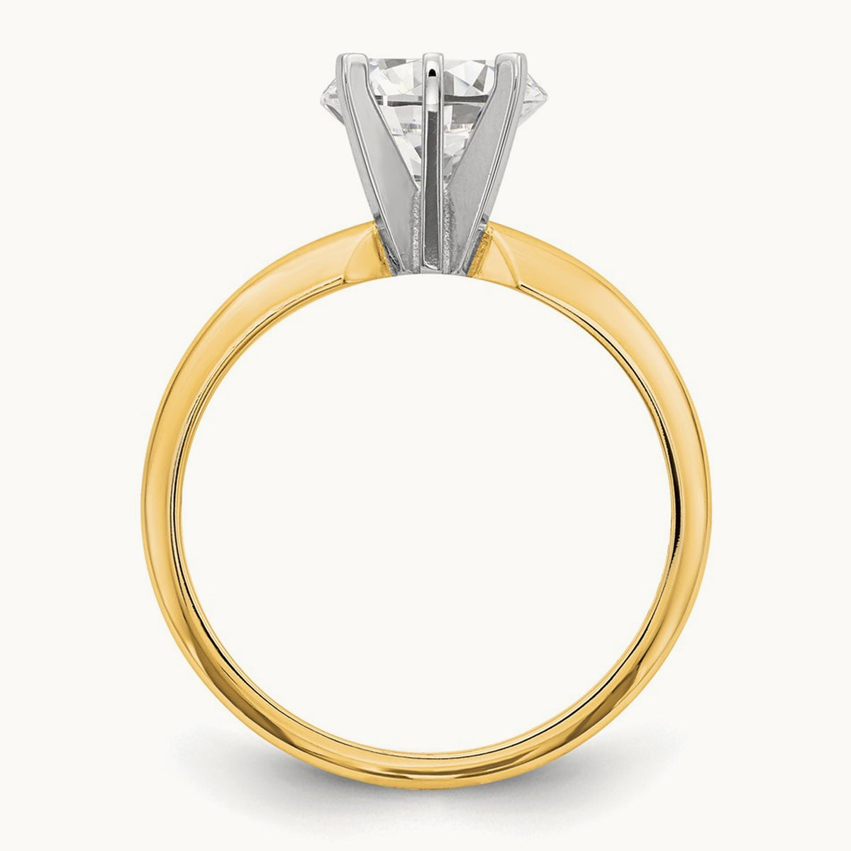 1ct. Lightweight Half-Round 6-Prong Ring Mounting, 14K Two-tone