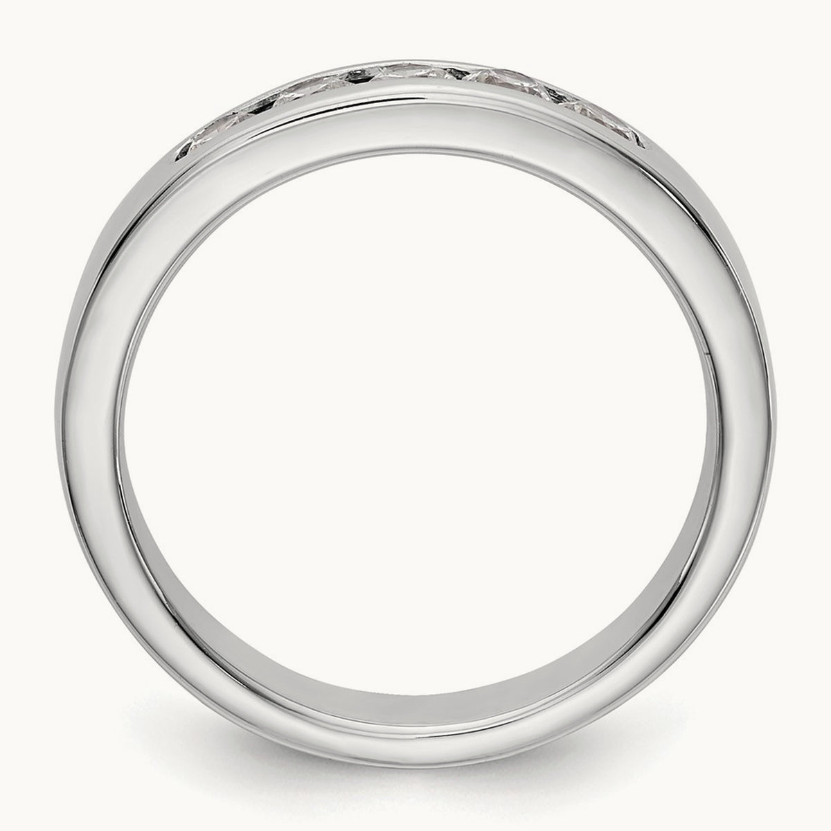 5- Stone Closed Channel Band Mounting, 2.8mm, 14K White Gold