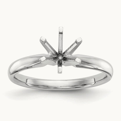 1.5ct. Lightweight Comfort-Fit 6-Prong Mounting, 14K White Gold
