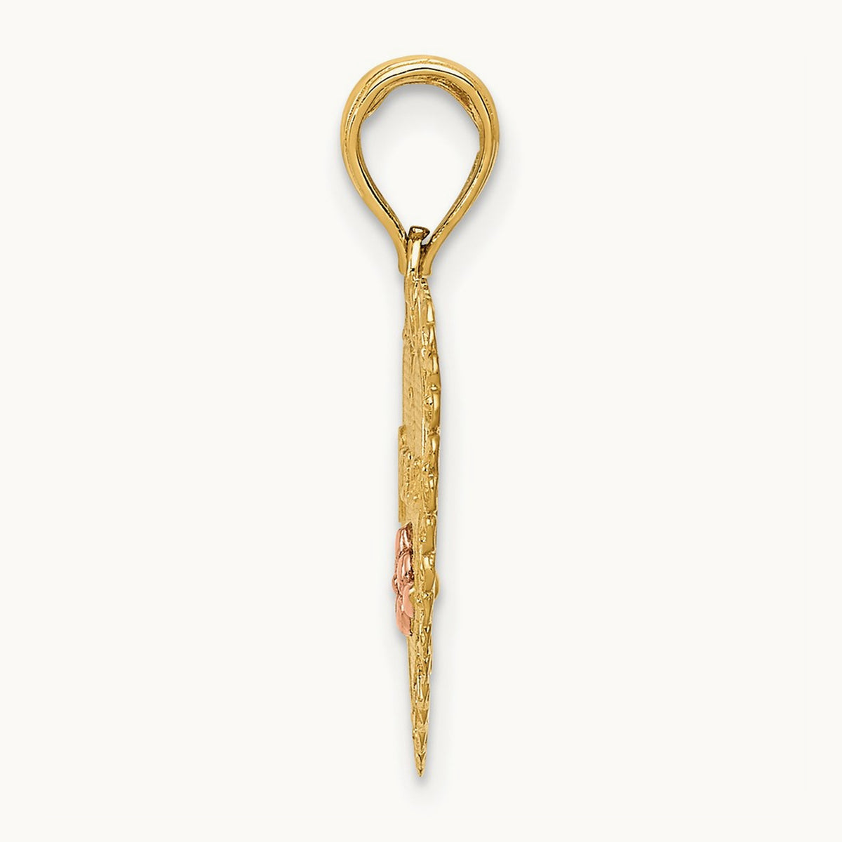 GRANDMA Heart w/Flower Charm, 14K Two-tone