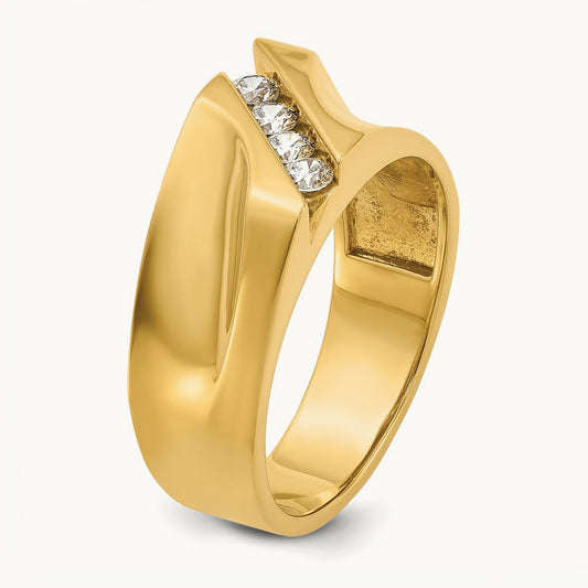 IBGoodman Men's Polished 4-Stone Diamond Ring, 14K