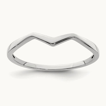 Chevron Ring — 14K White Gold