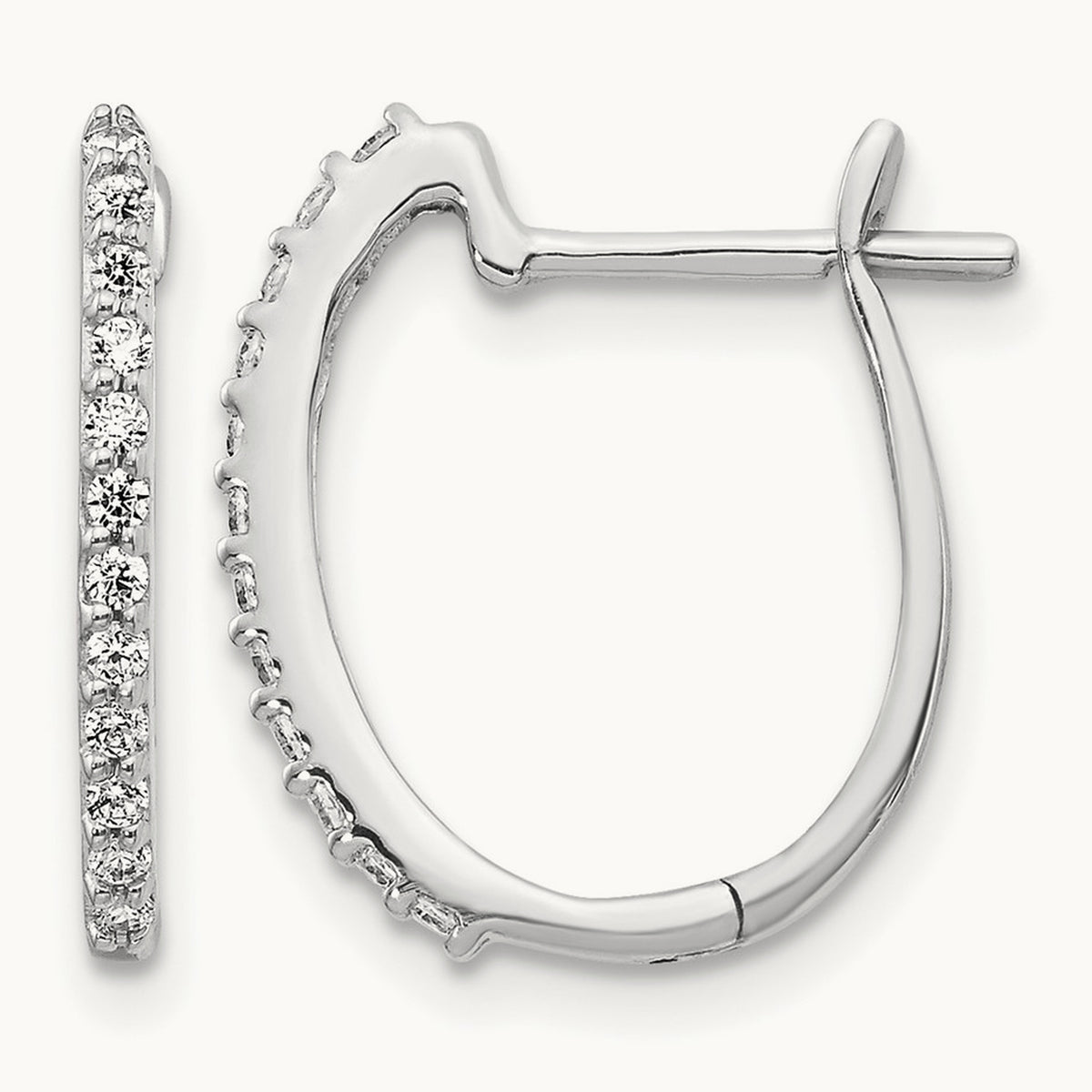 Diamond Hinged Hoop Earrings — photo set