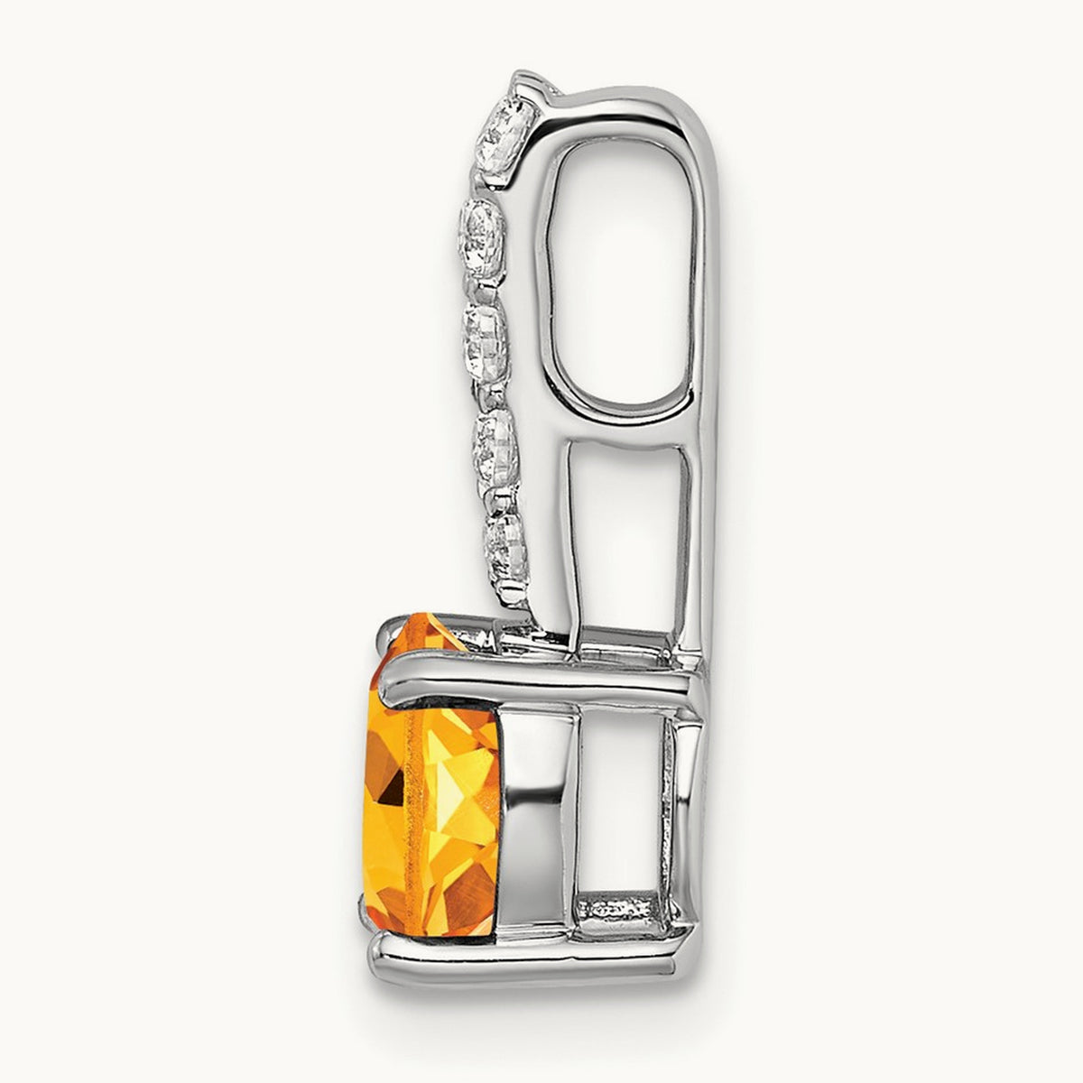 Round Citrine and Diamond Pendant — photo set