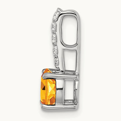 Round Citrine and Diamond Pendant — photo set