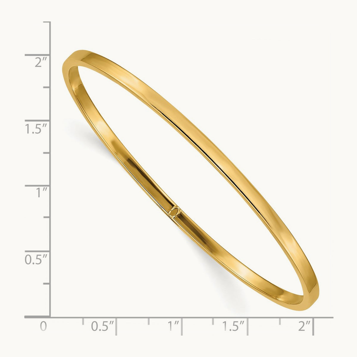 Polished Square Tube Slip-on Bangle — 14K Yellow Gold