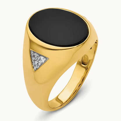 Onyx Men's Ring, 0.15 ct tw Lab-Grown Diamond